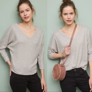 NWOT Anthropologie waffle knit v-neck top